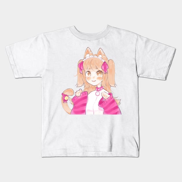 Cute anime girl! Oc designed by @/Lilacbubbles Kids T-Shirt by Breadwithbutter 